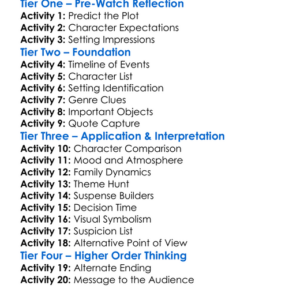 The Glass House 2001 Worksheet Activity Booklet