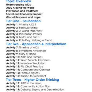 The Global Impact Of Aids Worksheet Activity Booklet