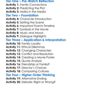 The Godfather Worksheet Activity Booklet