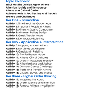 The Golden Age Of Athens Worksheet Activity Booklet