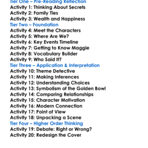 The Golden Bowl Henry James Worksheet Activity Booklet