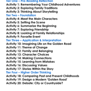 The Golden Road Lm Montgomery Worksheet Activity Booklet