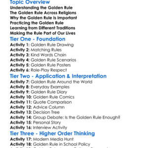 The Golden Rule In Religions Worksheet Activity Booklet