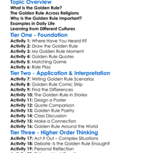 The Golden Rule In World Religions Worksheet Activity Booklet
