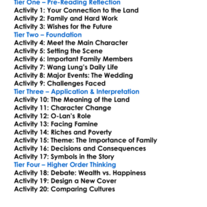 The Good Earth Pearl S Buck Worksheet Activity Booklet