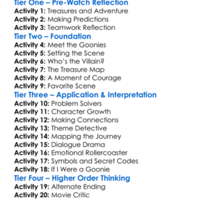 The Goonies Worksheet Activity Booklet