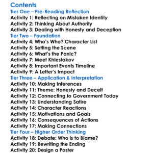 The Government Inspector Nikolai Gogol Worksheet Activity Booklet