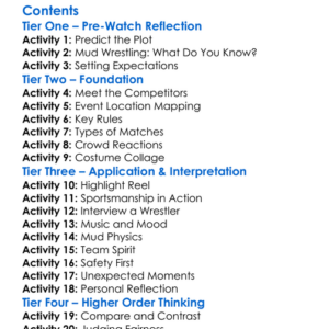 The Great American Mud Wrestle 2018 Worksheet Activity Booklet