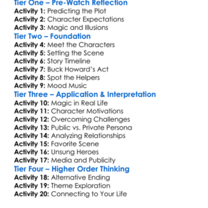 The Great Buck Howard 2008 Worksheet Activity Booklet