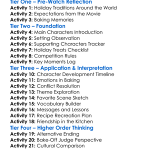 The Great Holiday Bake War 2022 Worksheet Activity Booklet
