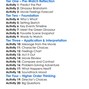 The Green Dinosaur 2024 Worksheet Activity Booklet