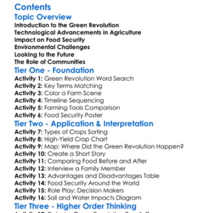 The Green Revolution And Food Security Worksheet Activity Booklet
