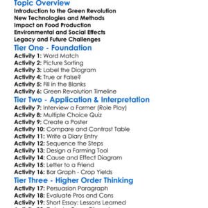The Green Revolution In Agriculture Worksheet Activity Booklet