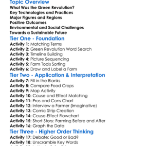 The Green Revolution Worksheet Activity Booklet