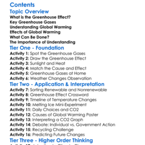 The Greenhouse Effect And Global Warming Worksheet Activity Booklet