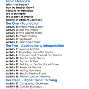 The Growth Of Empires Worksheet Activity Booklet
