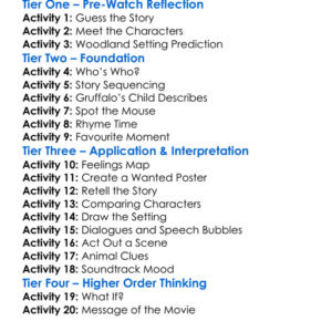 The Gruffalos Child 2011 Worksheet Activity Booklet