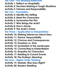 The Guest Albert Camus Worksheet Activity Booklet