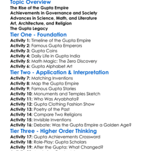 The Gupta Empire And Indian Culture Worksheet Activity Booklet