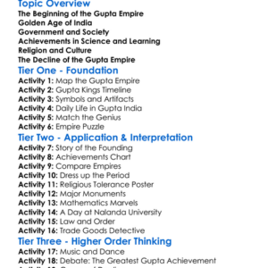 The Gupta Empire Worksheet Activity Booklet