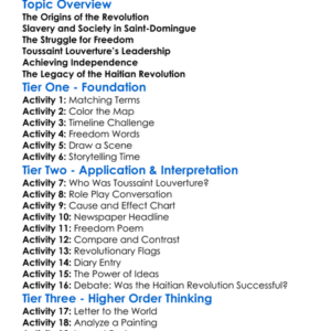 The Haitian Revolution Worksheet Activity Booklet