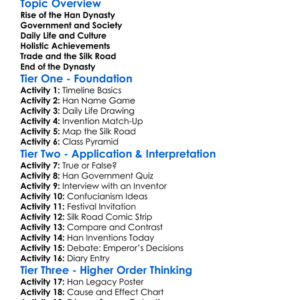 The Han Dynasty Worksheet Activity Booklet