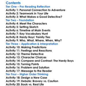 The Hardy Boys Hunting For Hidden Gold Franklin W Dixon Worksheet Activity Booklet