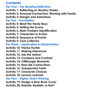 The Hardy Boys The House On The Cliff Franklin W Dixon Worksheet Activity Booklet