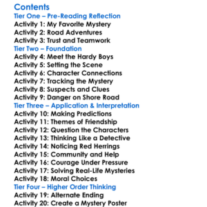 The Hardy Boys The Shore Road Mystery Franklin W Dixon Worksheet Activity Booklet