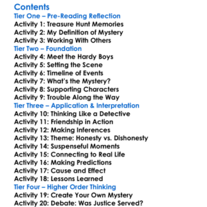 The Hardy Boys The Tower Treasure Franklin W Dixon Worksheet Activity Booklet