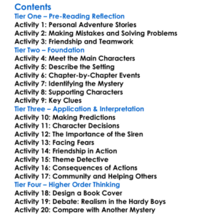 The Hardy Boys The Wailing Siren Mystery Franklin W Dixon Worksheet Activity Booklet