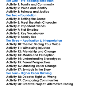 The Hate U Give Angie Thomas Worksheet Activity Booklet