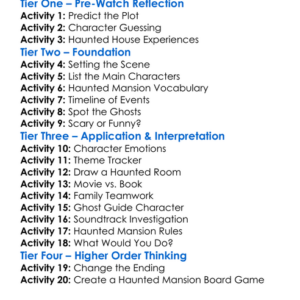 The Haunted Mansion 2003 Worksheet Activity Booklet