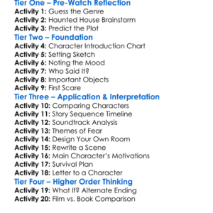 The Haunting 1999 Worksheet Activity Booklet