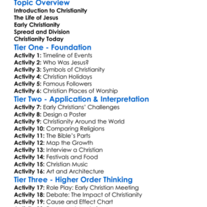 The History Of Christianity Worksheet Activity Booklet