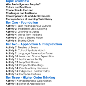 The History Of Indigenous Peoples Worksheet Activity Booklet