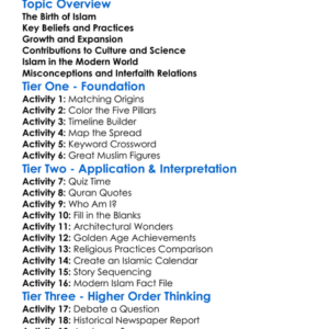 The History Of Islam Worksheet Activity Booklet