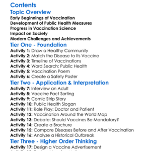 The History Of Vaccination And Public Health Worksheet Activity Booklet