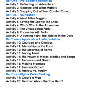 The Hobbit Jrr Tolkien Worksheet Activity Booklet