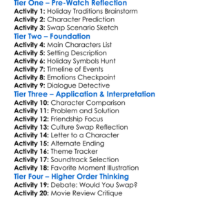 The Holiday Swap 2022 Worksheet Activity Booklet