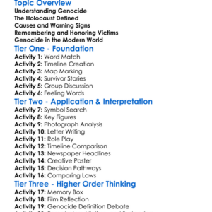 The Holocaust And Genocide Studies Worksheet Activity Booklet