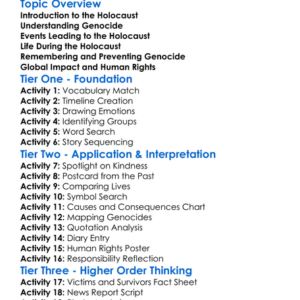 The Holocaust And Genocide Worksheet Activity Booklet