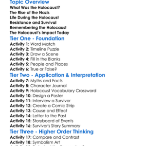 The Holocaust Worksheet Activity Booklet