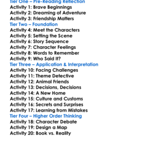 The Horse And His Boy Cs Lewis Worksheet Activity Booklet