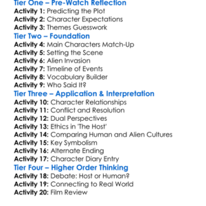 The Host 2013 Worksheet Activity Booklet