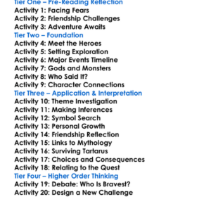 The House Of Hades Rick Riordan Worksheet Activity Booklet