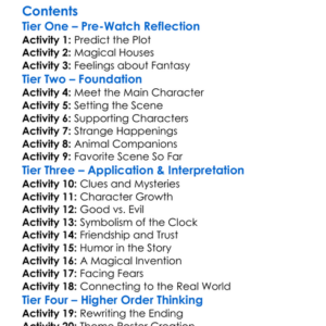 The House With A Clock In Its Walls 2018 Worksheet Activity Booklet