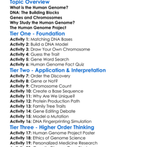The Human Genome Worksheet Activity Booklet