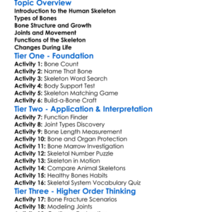 The Human Skeleton Worksheet Activity Booklet