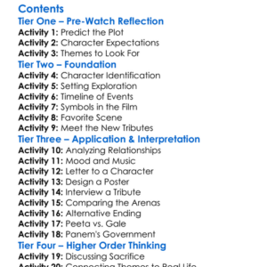 The Hunger Games Catching Fire 2013 Worksheet Activity Booklet